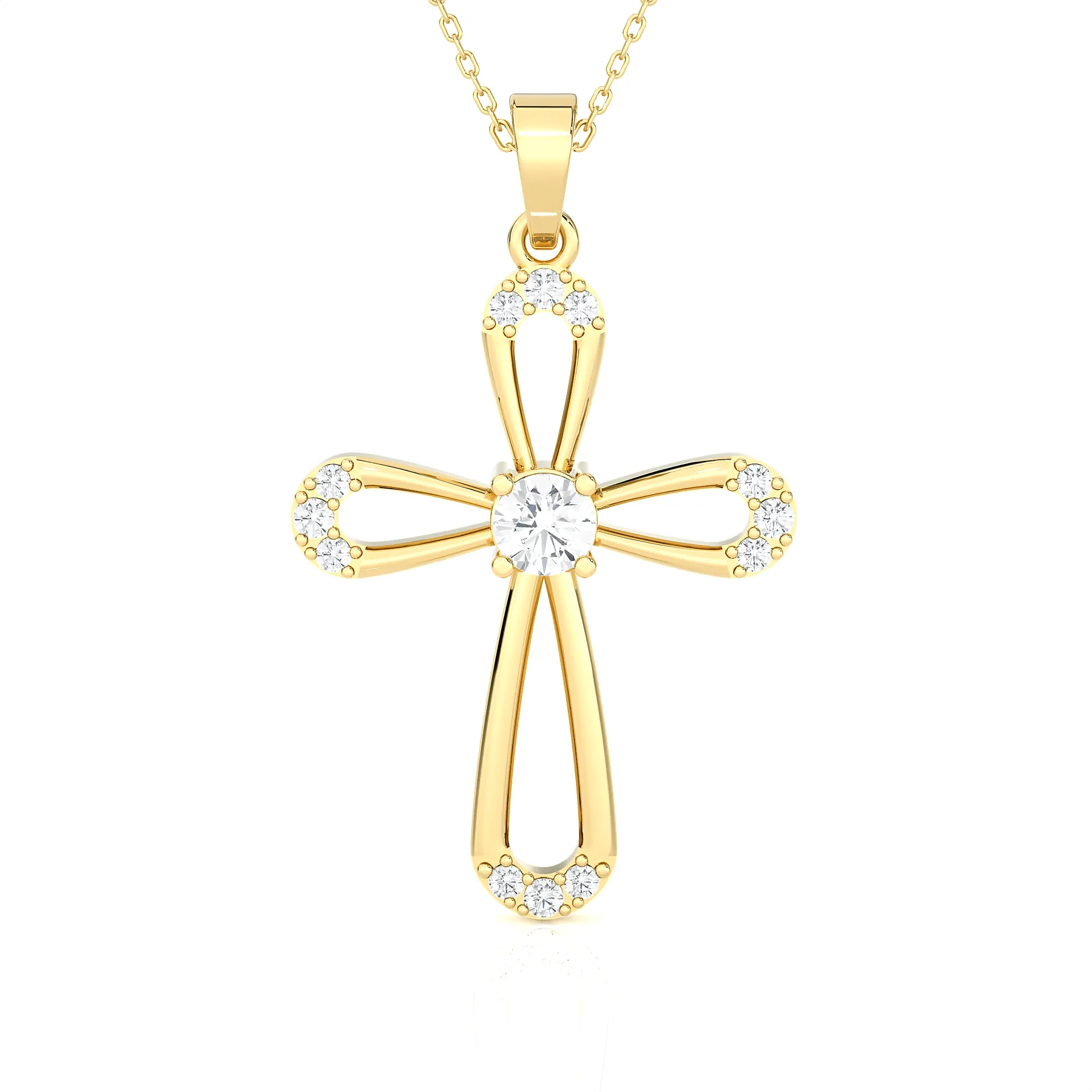 1/2  ctw Round Lab Grown Diamond Cross Pendant