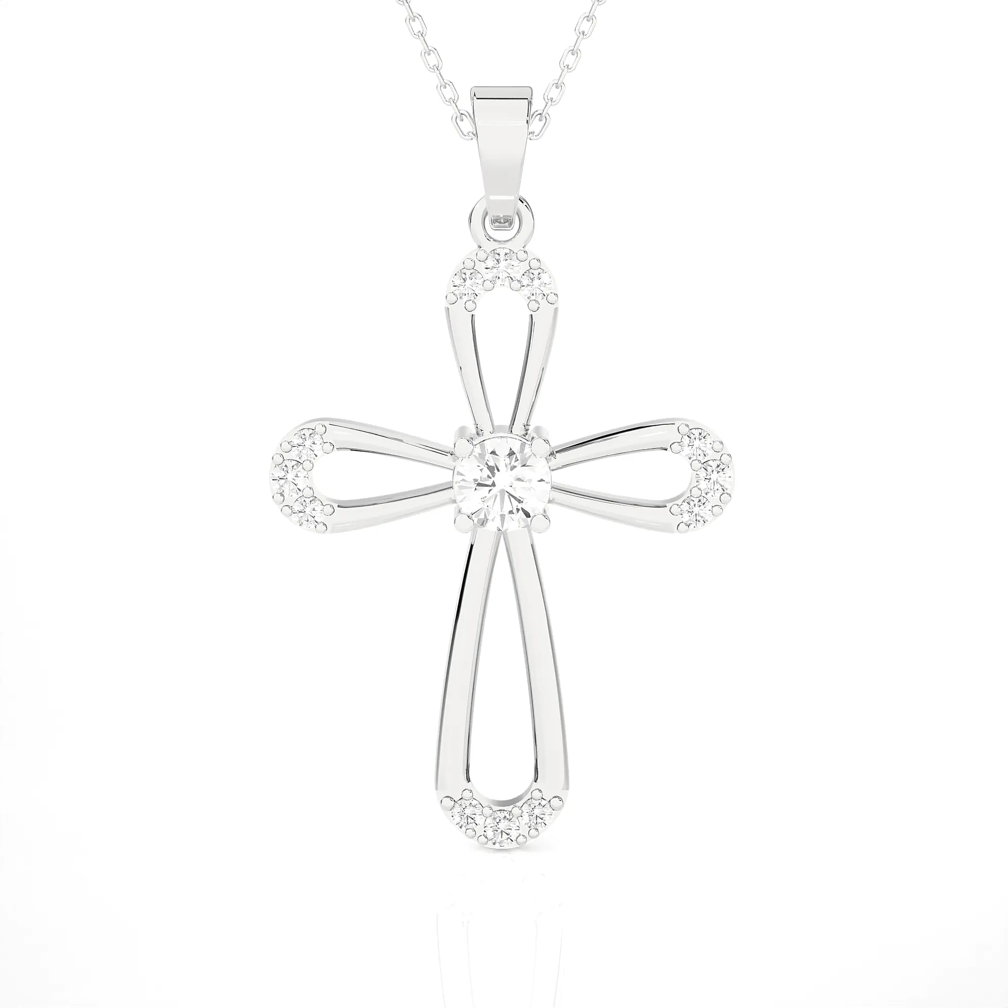 1/2  ctw Round Lab Grown Diamond Cross Pendant