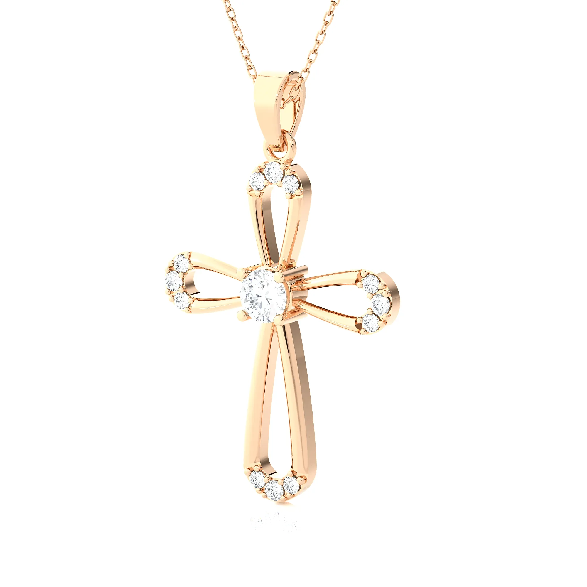 1/2  ctw Round Lab Grown Diamond Cross Pendant