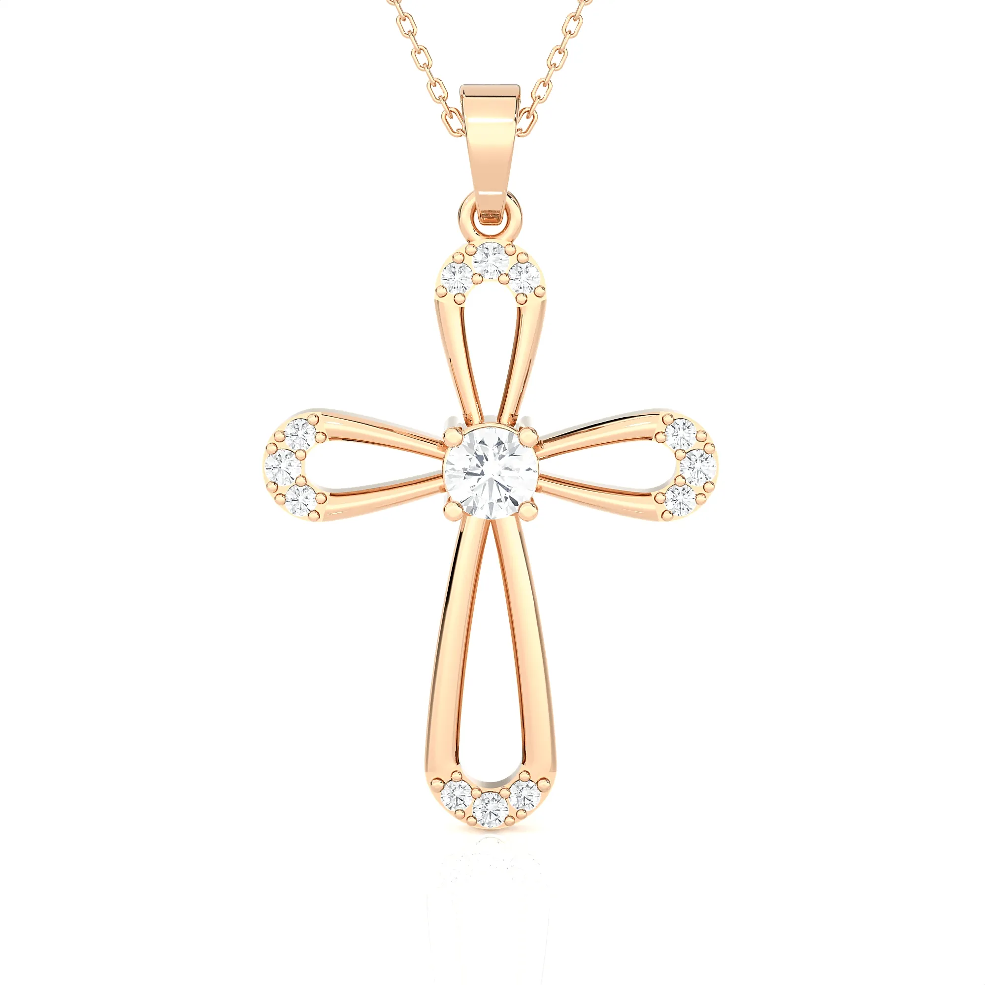 1/2  ctw Round Lab Grown Diamond Cross Pendant