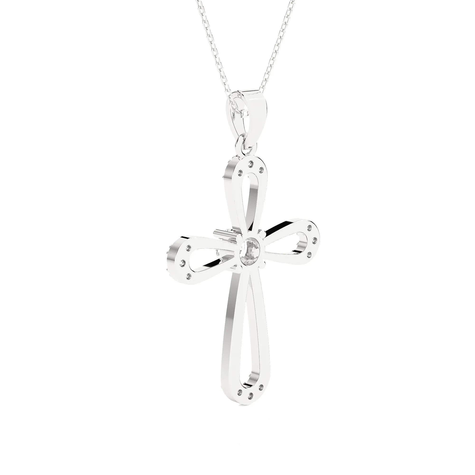 1/2  ctw Round Lab Grown Diamond Cross Pendant