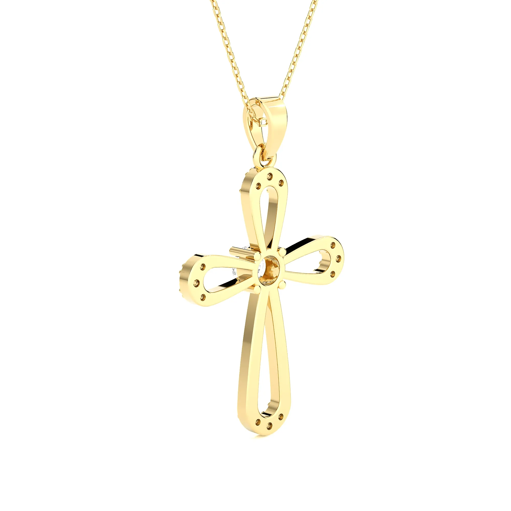 1/2  ctw Round Lab Grown Diamond Cross Pendant