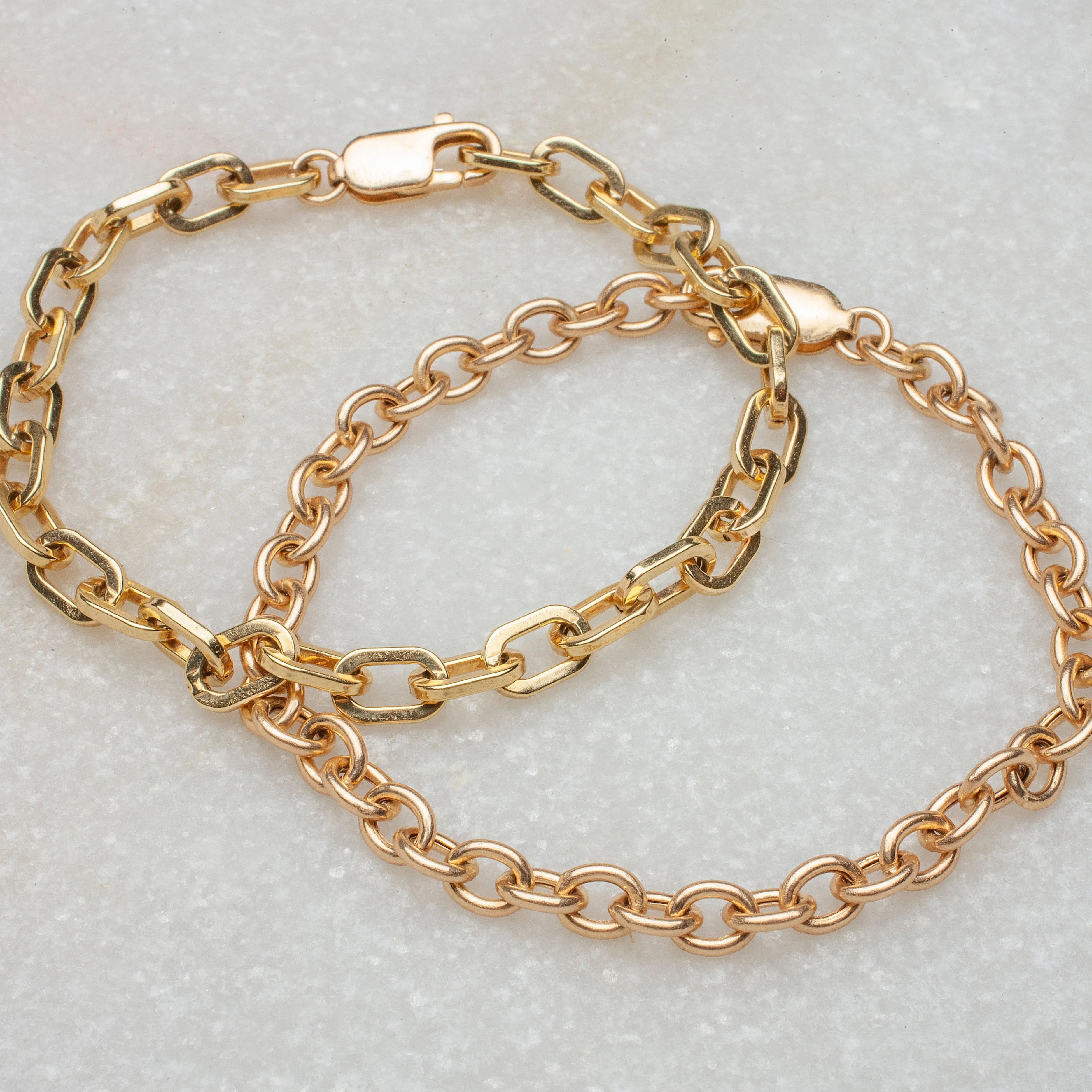 14K Gold Round Link Bracelet 5.2mm