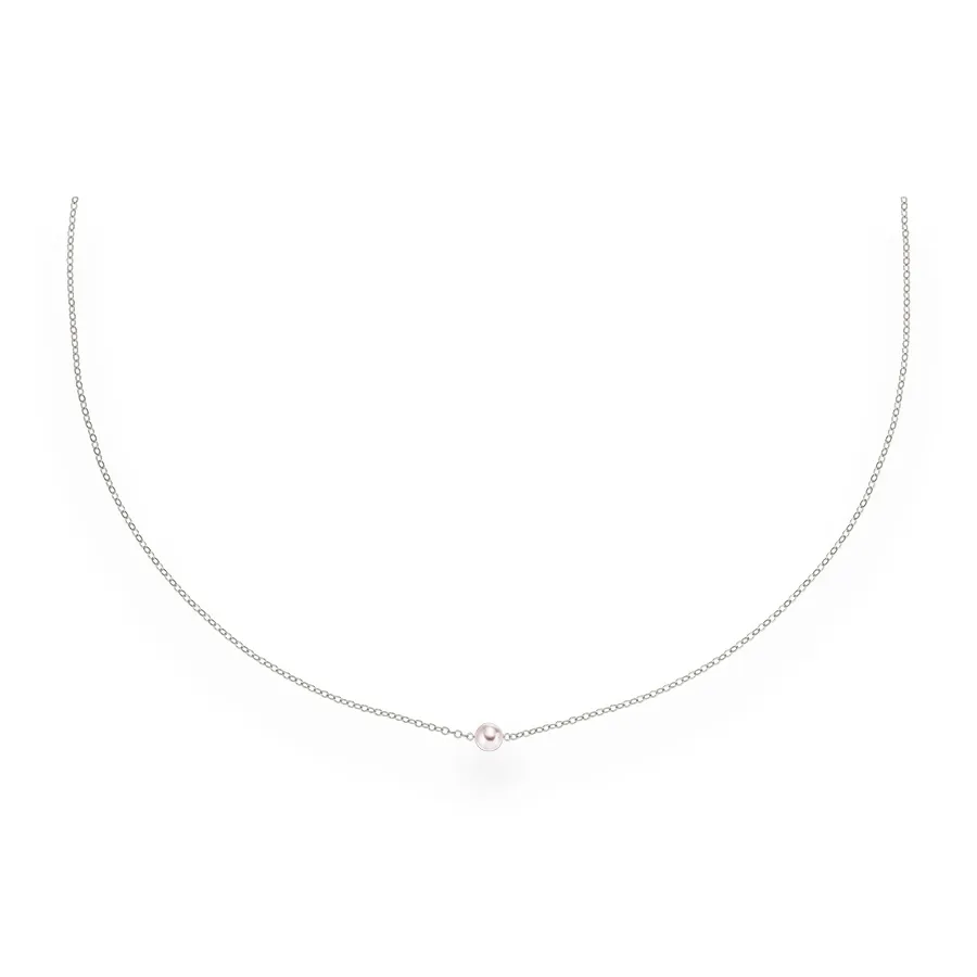 14K White Gold Uniform Add A Cultured Pearl Necklace