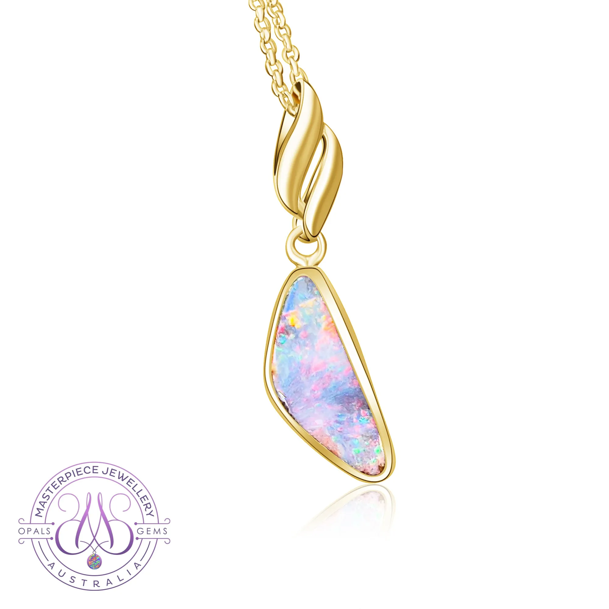 18kt Yellow Gold Boulder opal 1.1ct pendant