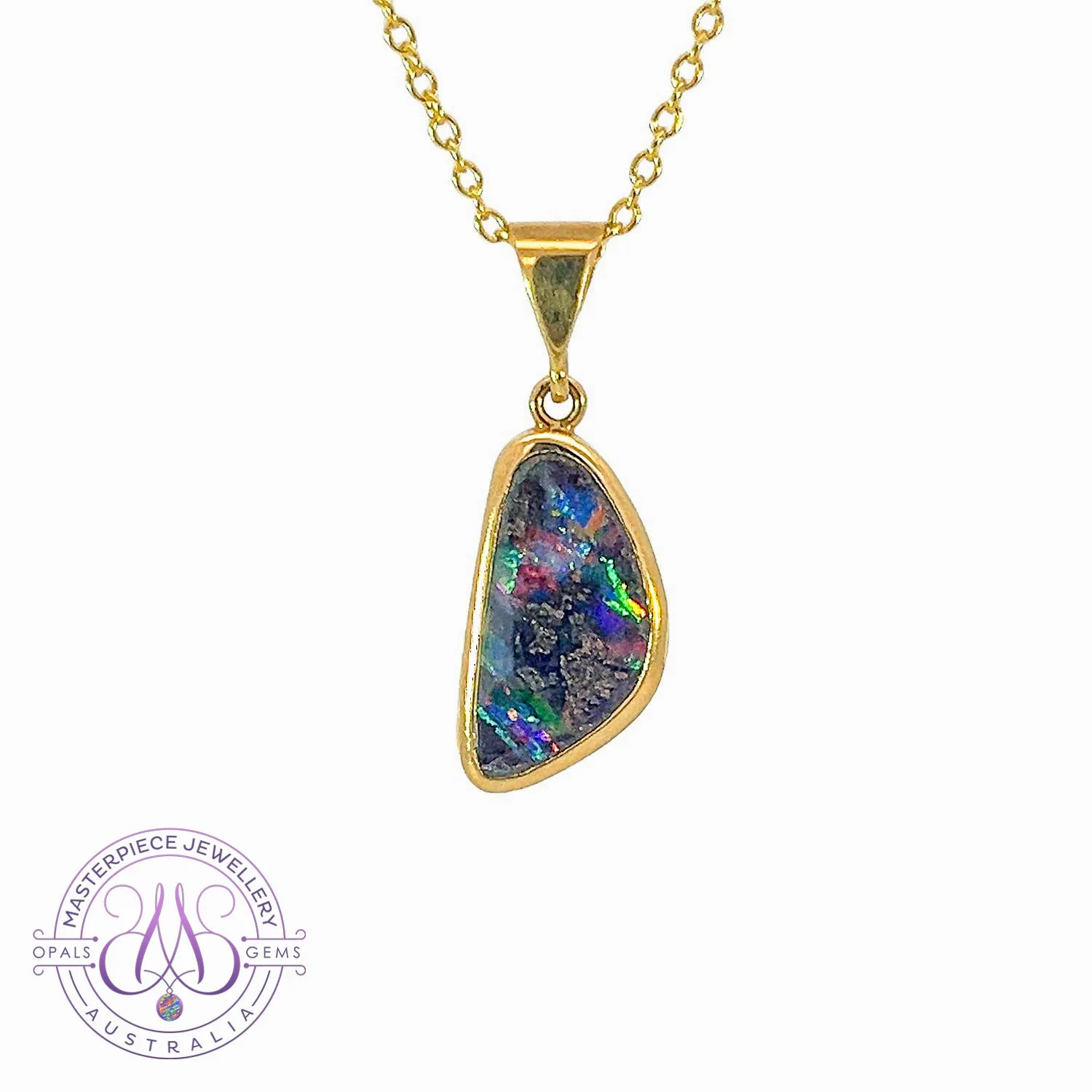 18kt Yellow Gold Boulder Opal 1.35ct pendant