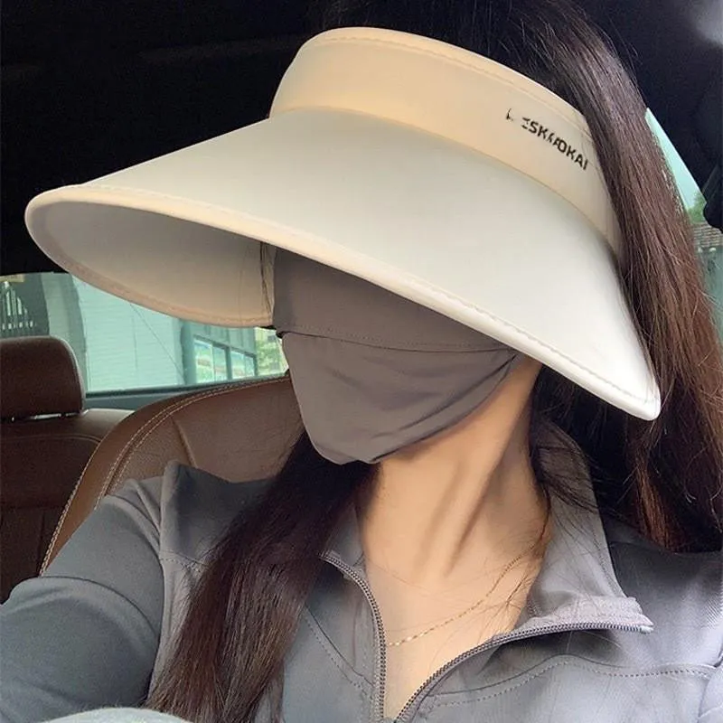 2024 New Sun Protection Hat Large Brim Women's Sun Hat Ice Silk Fashion Sun Hat Versatile Hat Women