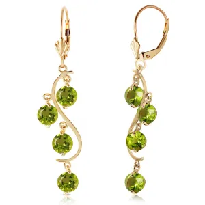 4.95 Carat 14K Solid Yellow Gold Grape Peridot Earrings