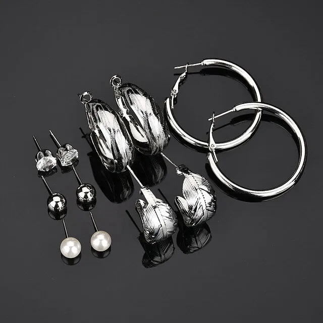 6-Pair: Women's Simple Fashion Modern Trendy Earrings