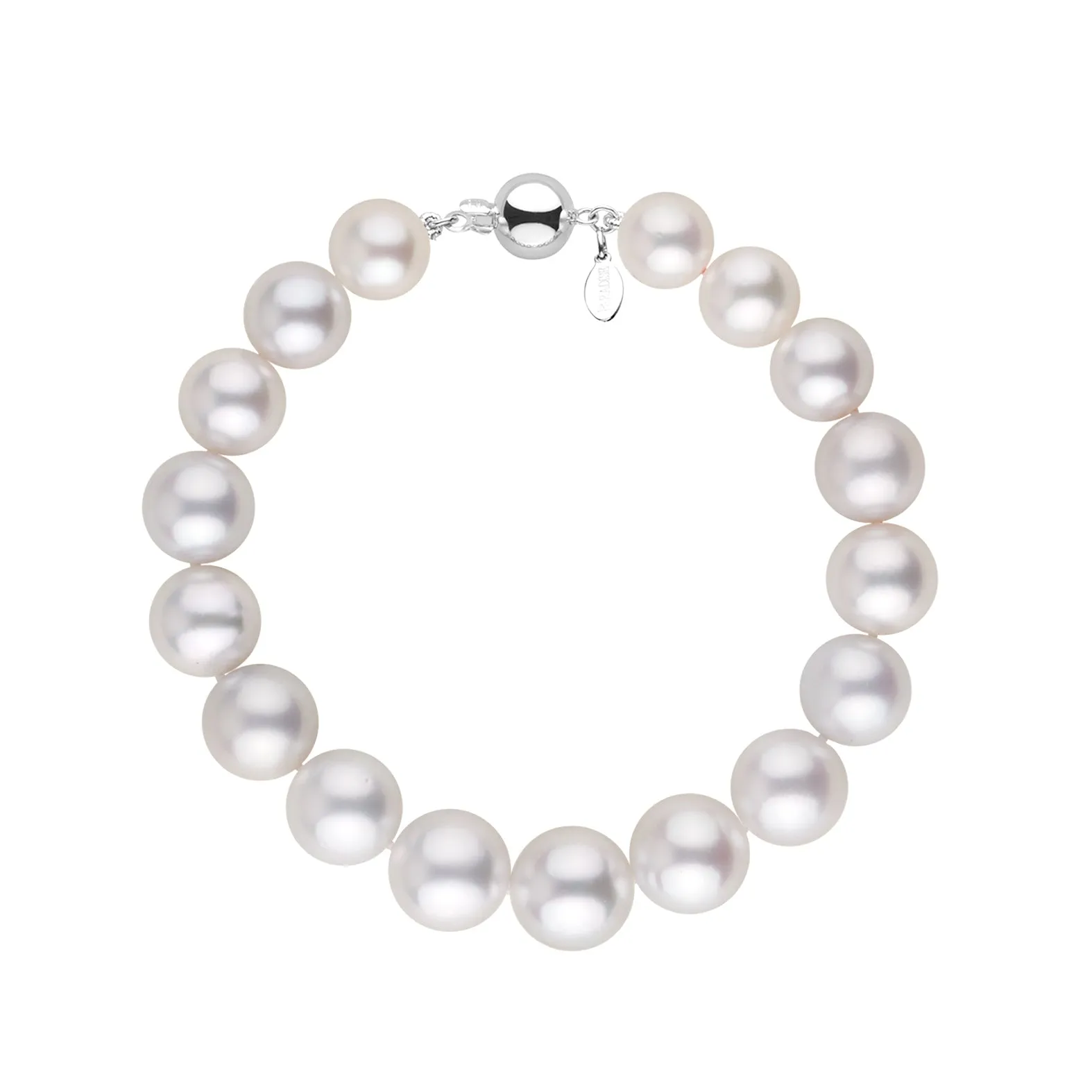 8.3-10.9 mm AAA Gem Quality White South Sea Round Pearl Bracelet