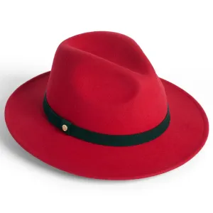 Adventurer Wool Felt Ladies Fedora - Red by Failsworth