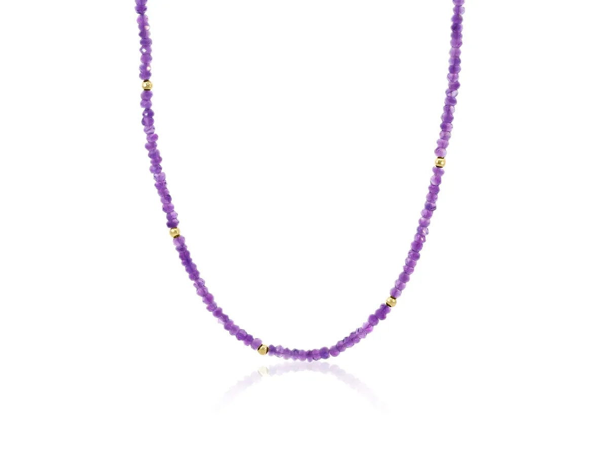 Amethyst and Gold Beaded Necklace