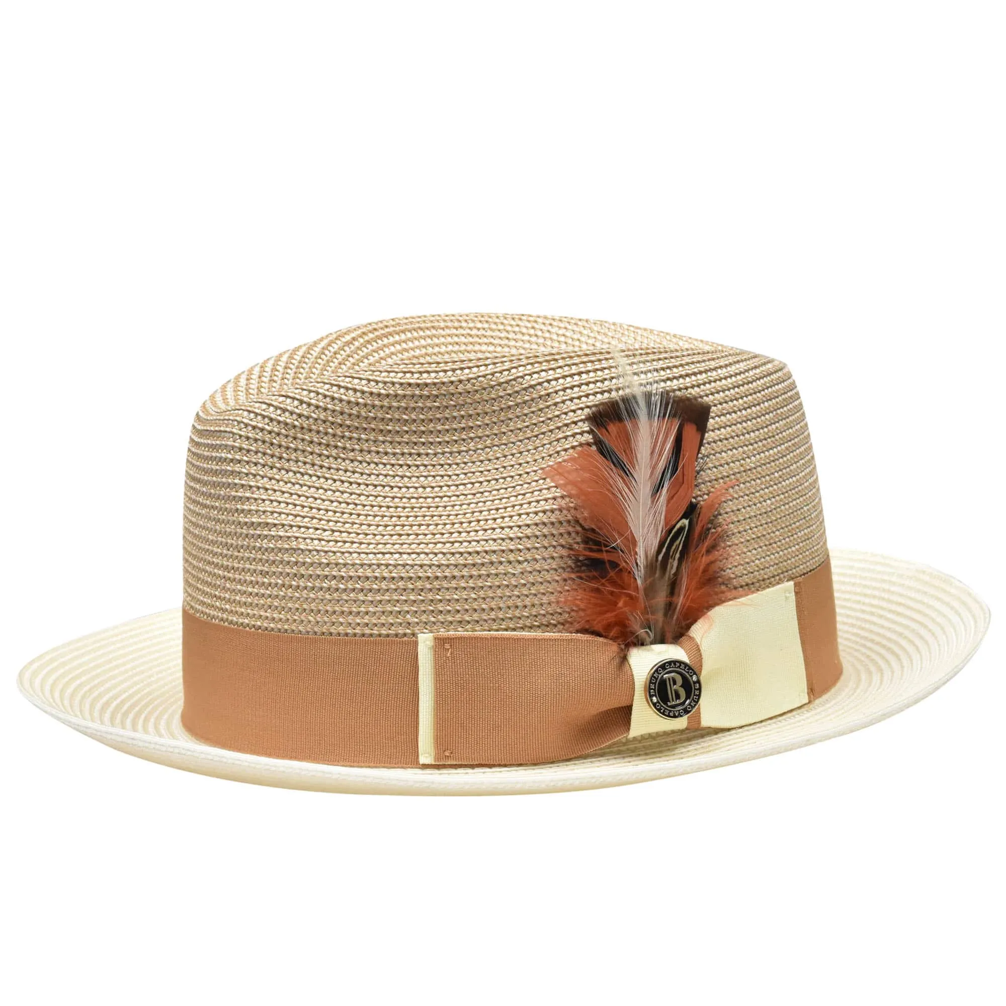 Bruno Capelo Georgio Two-Tone Straw Fedora