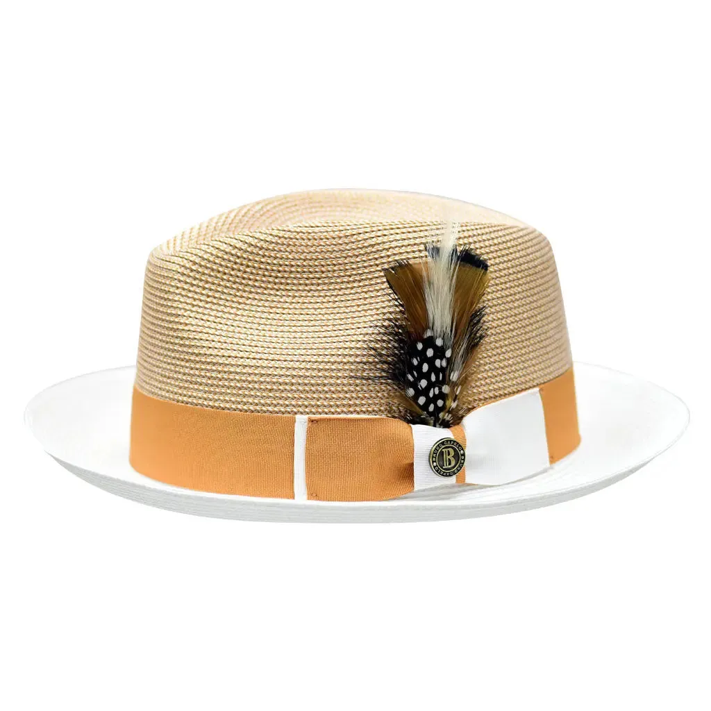 Bruno Capelo Georgio Two-Tone Straw Fedora