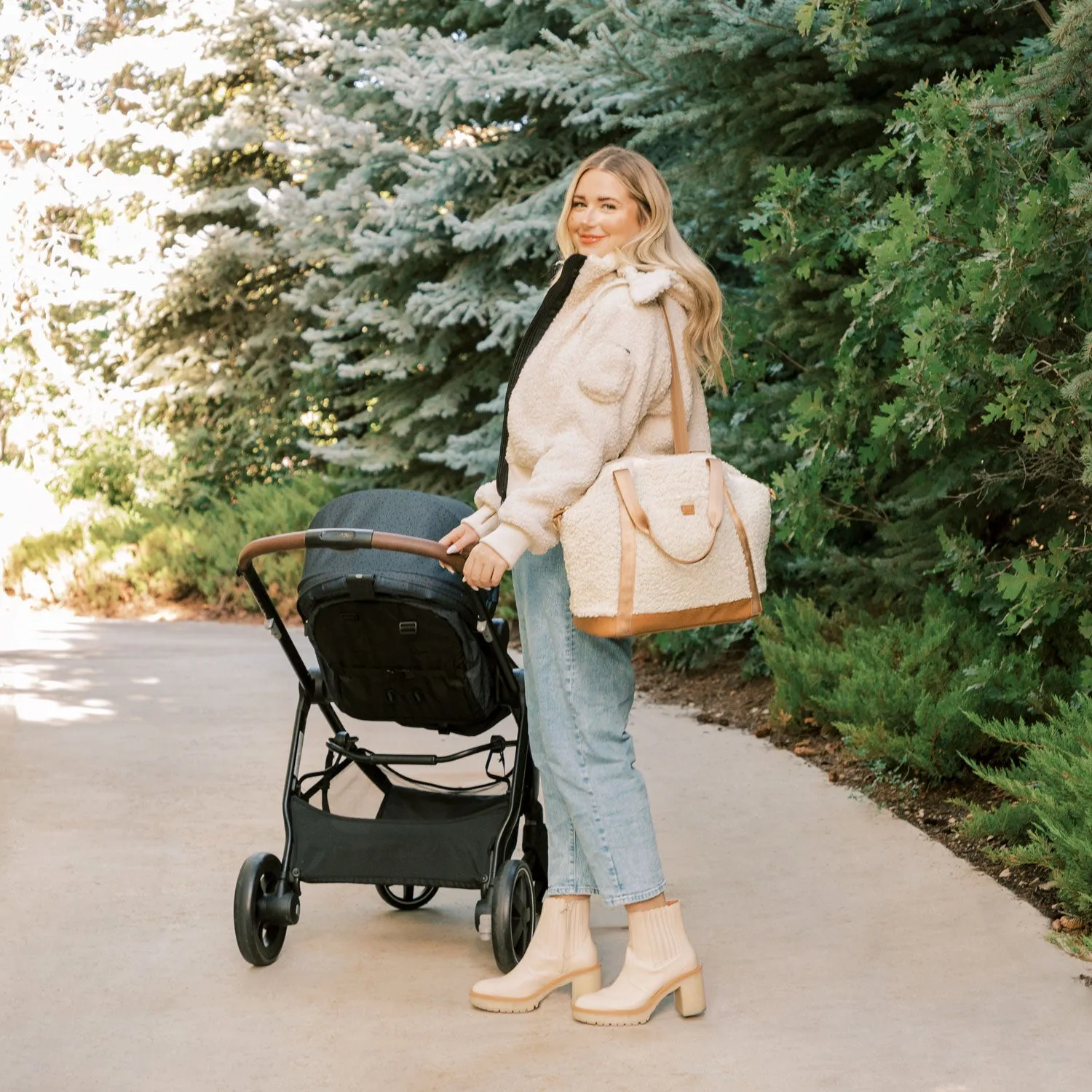 Butterscotch Sherpa Teddy Tote Backpack