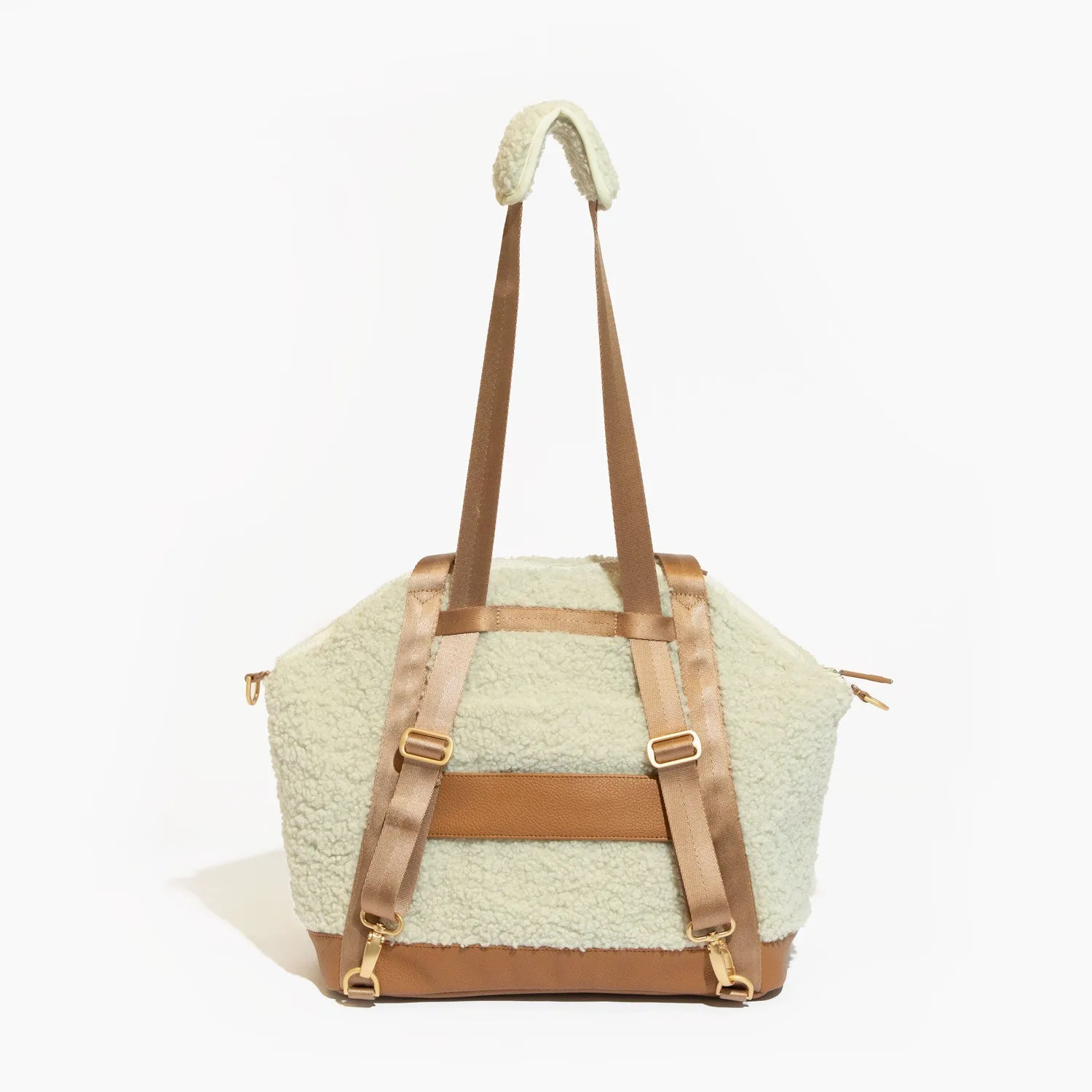 Butterscotch Sherpa Teddy Tote Backpack