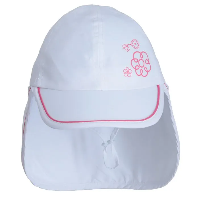 Calikids UV Flap Hat - White