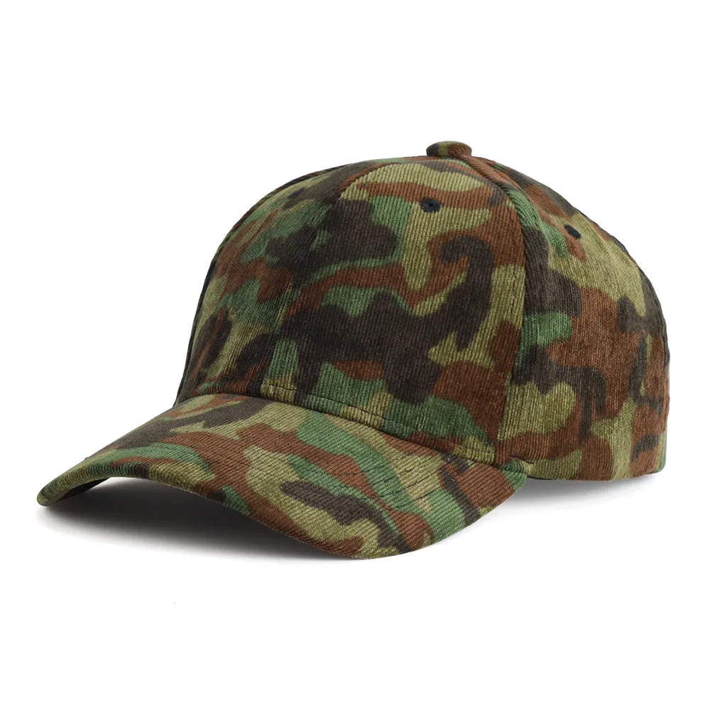 Camouflage Corduroy Baseball Cap Unisex Cotton  Military Dad Hat Adjustable Cap BP10246