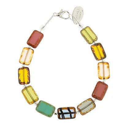 Carrie Elspeth Rainbow Picasso Czech Glass Beaded Necklace