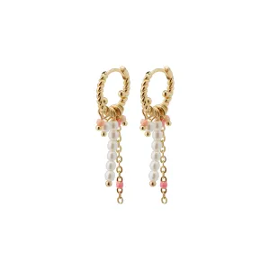 CHATERINE rose colored twirl hoop earrings gold-plated