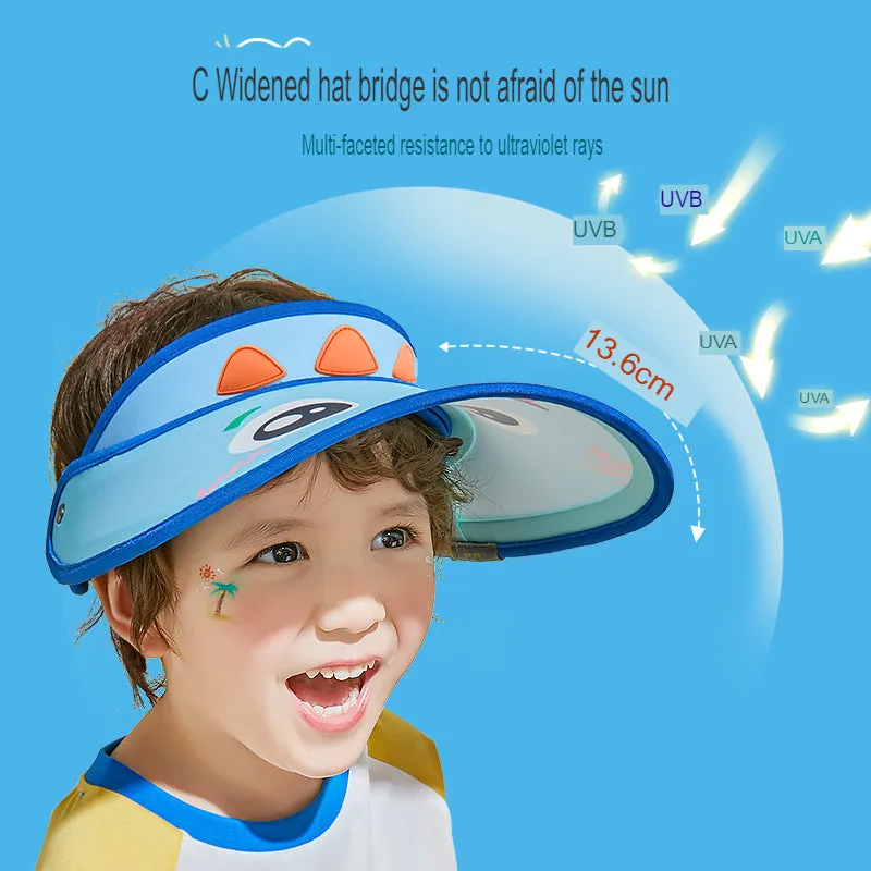 Children's sun hat summer boys' sun hat anti-UV girls' sun hat baby empty top hat large brim