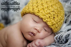 Citron Yellow Newborn Baby Hat