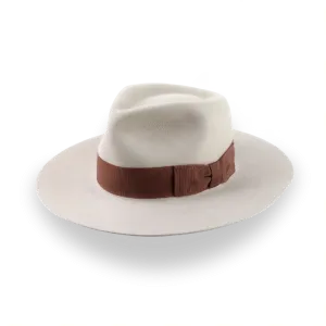 Custom Crafted Beige Flat Brim Fedora Hat | The Rusty 11