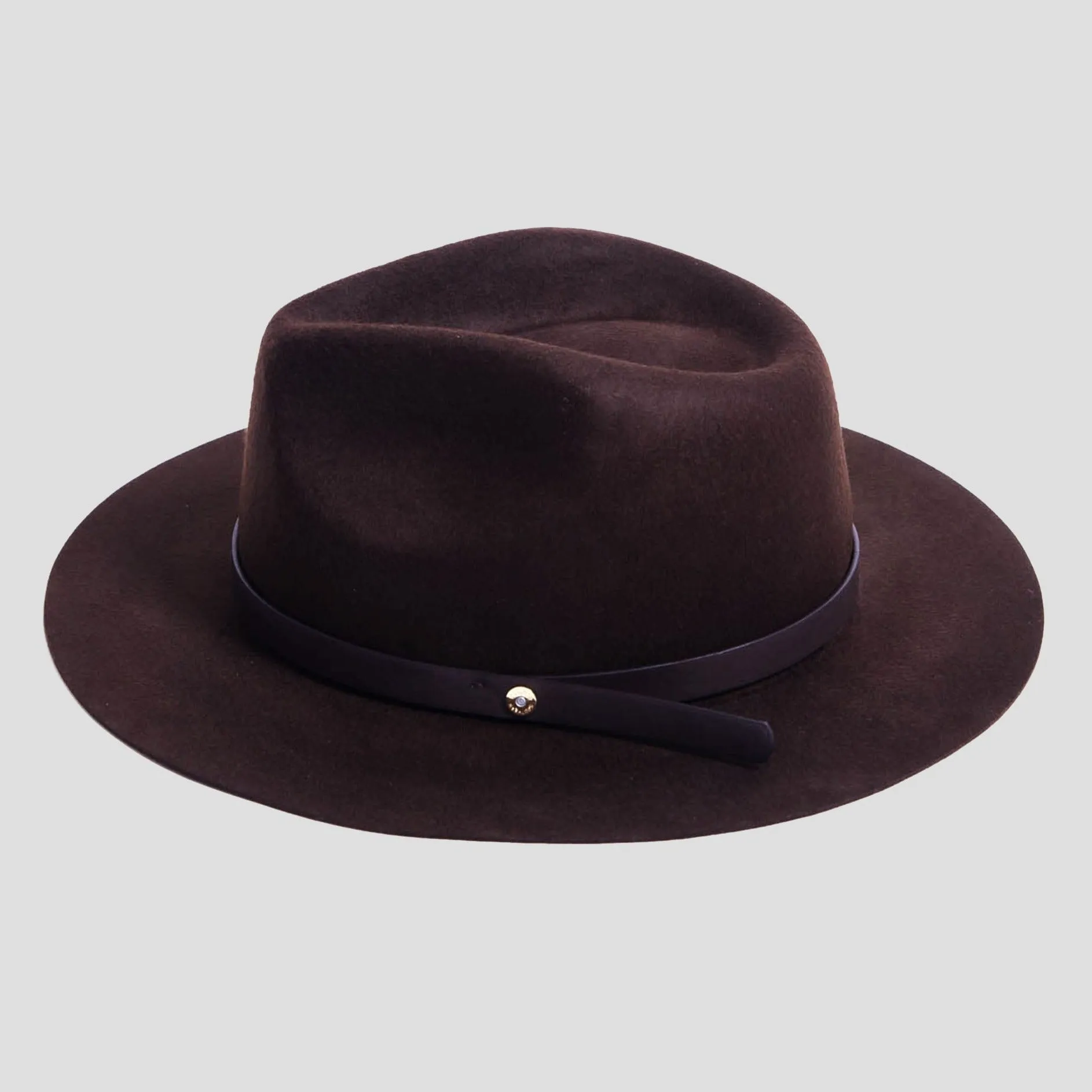 Dapper Men's Felt Fedora Hat–Brown