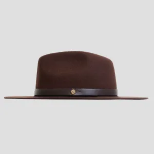 Dapper Men's Felt Fedora Hat–Brown