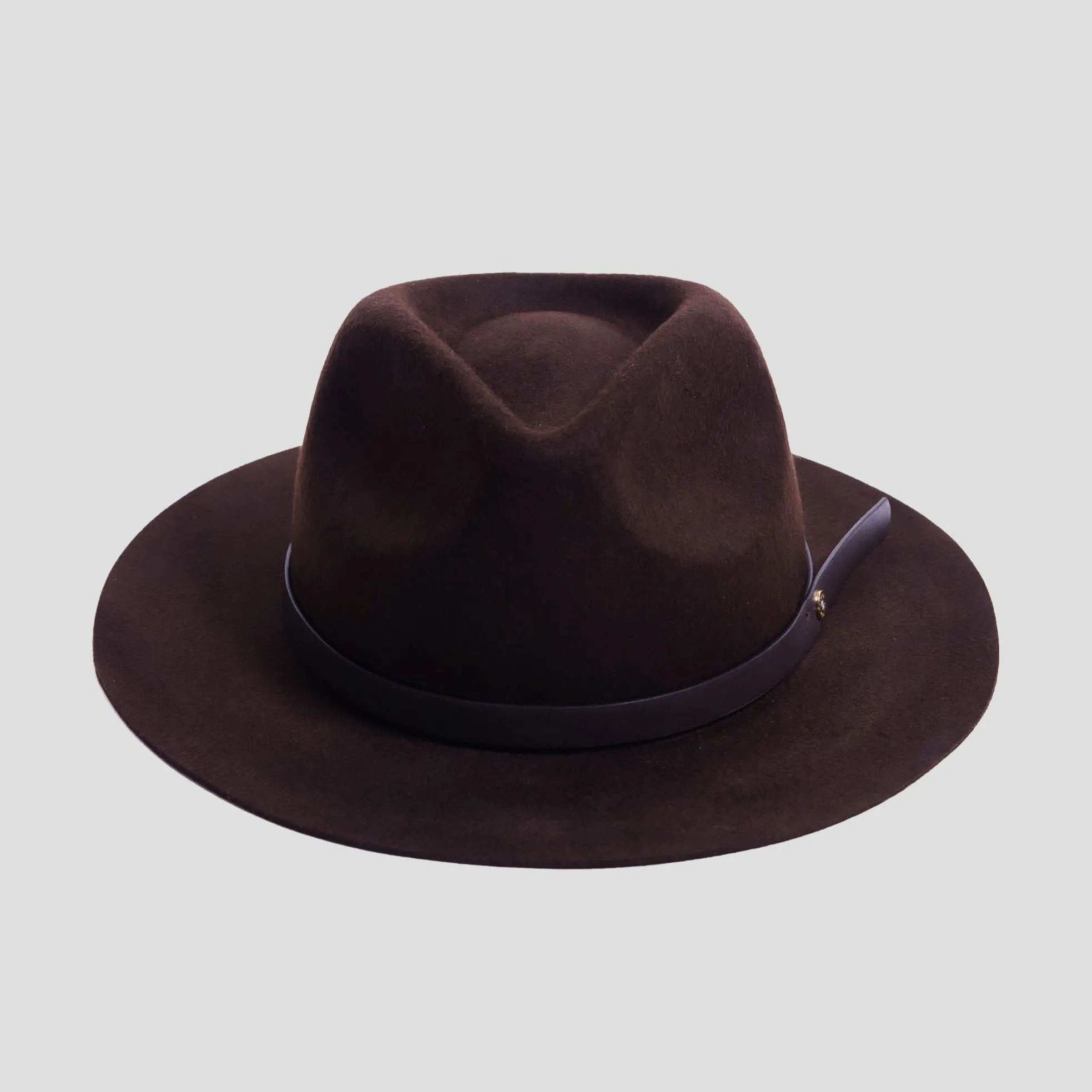 Dapper Men's Felt Fedora Hat–Brown