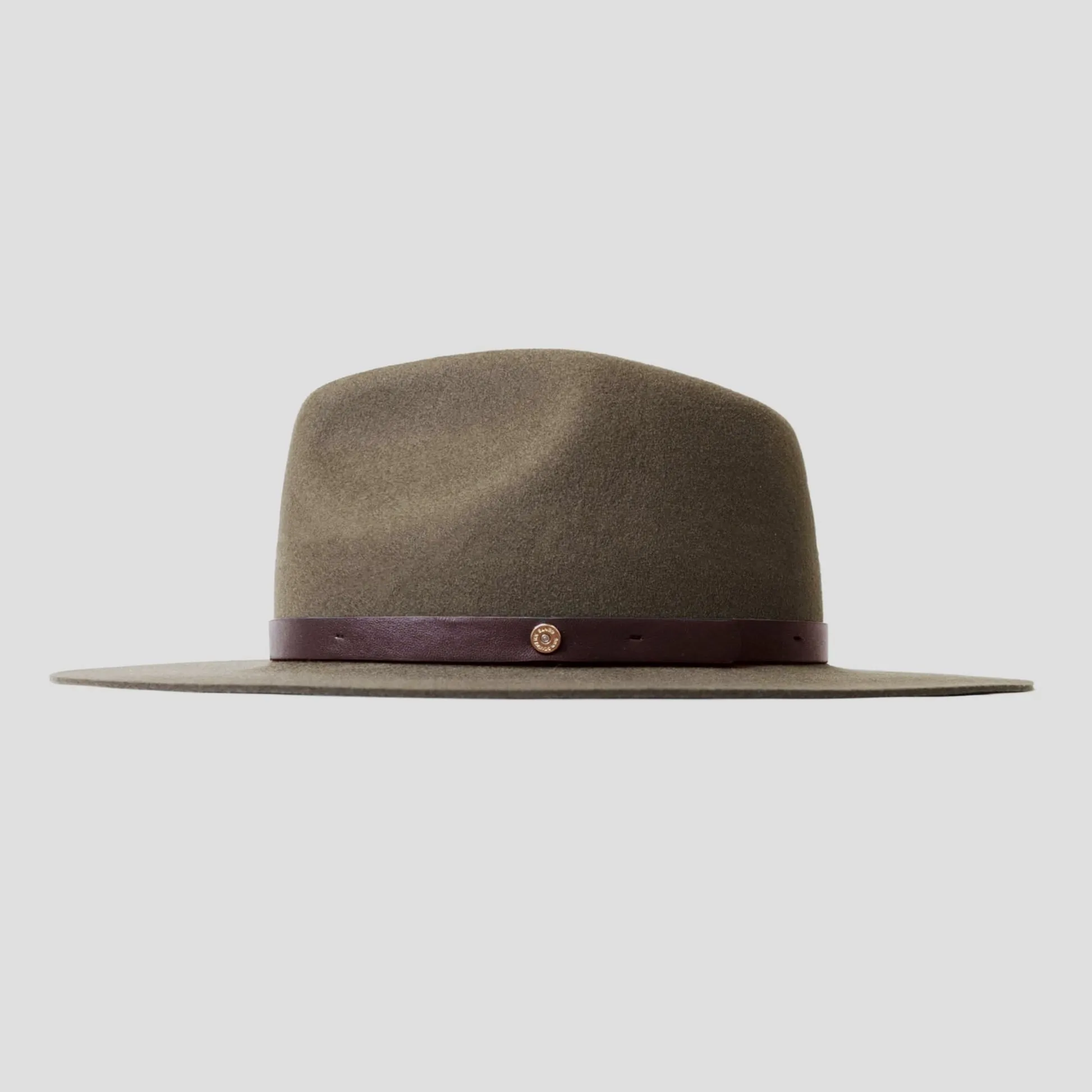 Dapper Men's Felt Fedora Hat–Olive Green