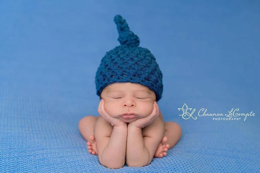 Denim Blue Newborn Knot Hat