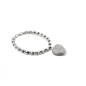 Diamond Heart Charm Bracelet