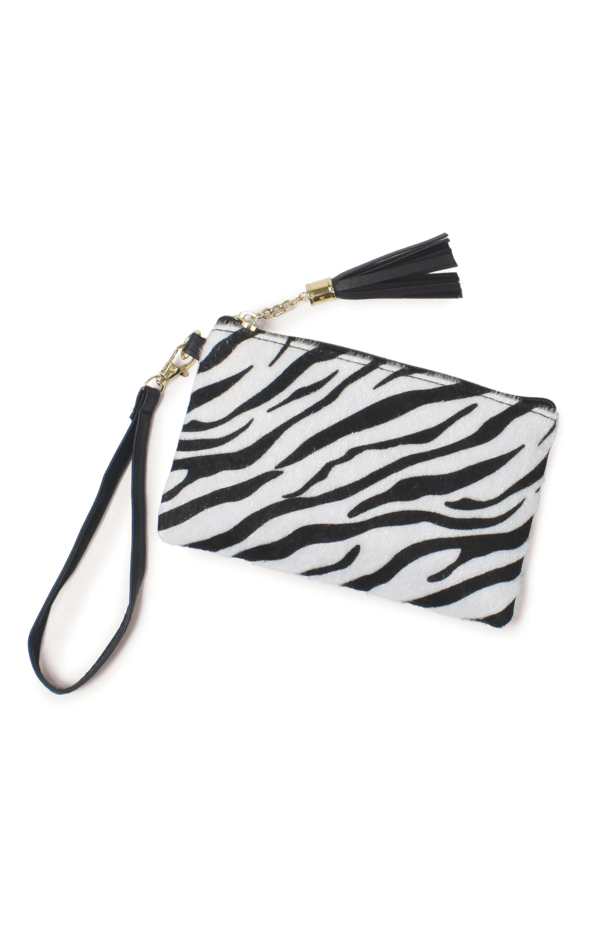 EABG9731 Zebra Hair Crossbody Clutch Bag