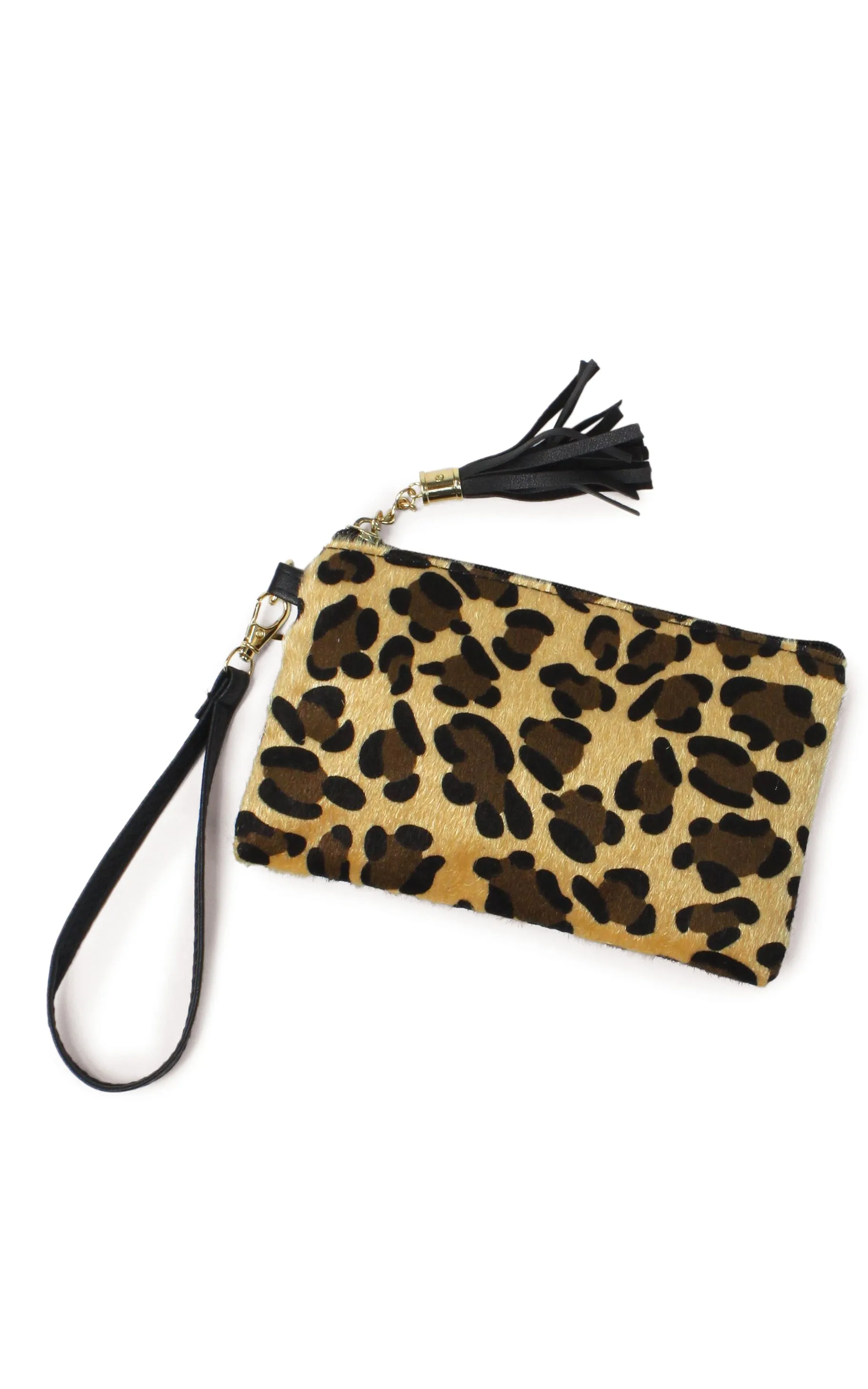 EABG9732 Leopard Hair Crossbody Clutch Bag