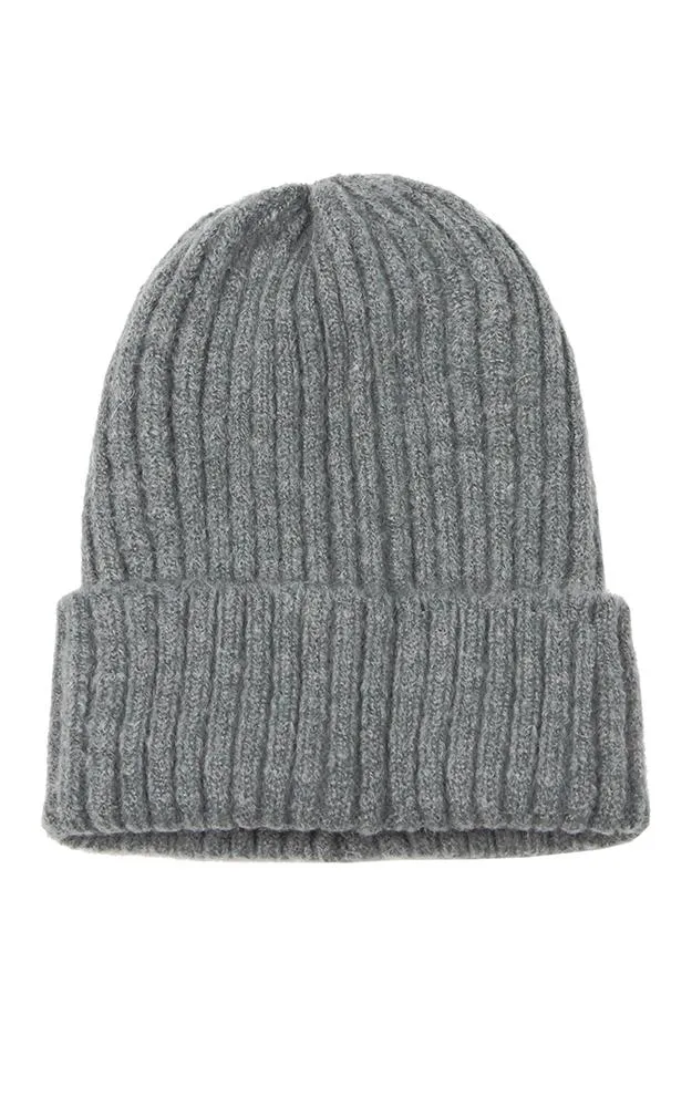 EAH9551 Solid Cuff Knit Beanie Hat