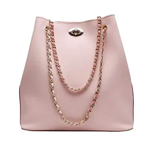 Envias Leatherette Handbags For Women's Ladies (Chain Strap) (Peach)