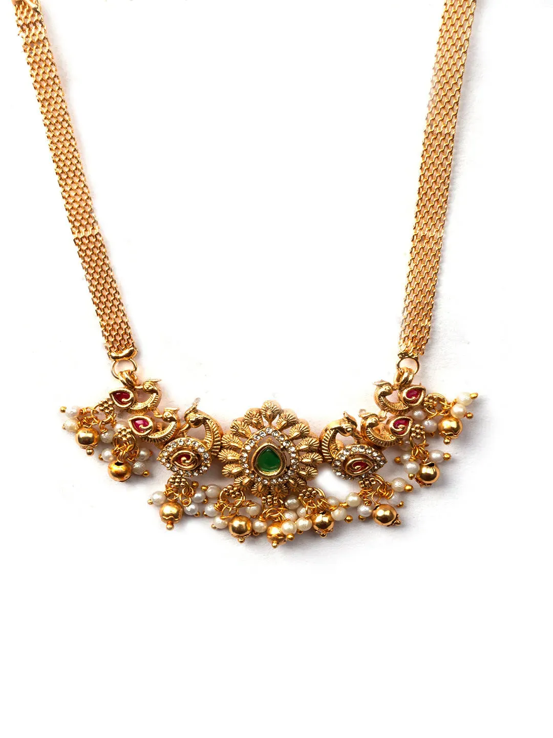 Exquisite Gold Plated Peacock Choker Set