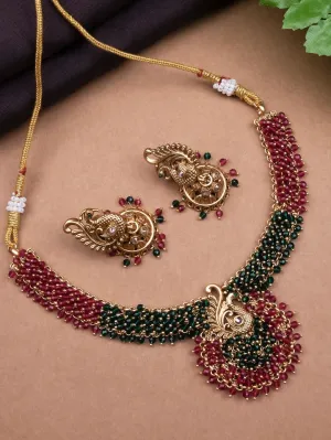 Exquisite Ruby Green Hydra Necklace Set For Special Occasions