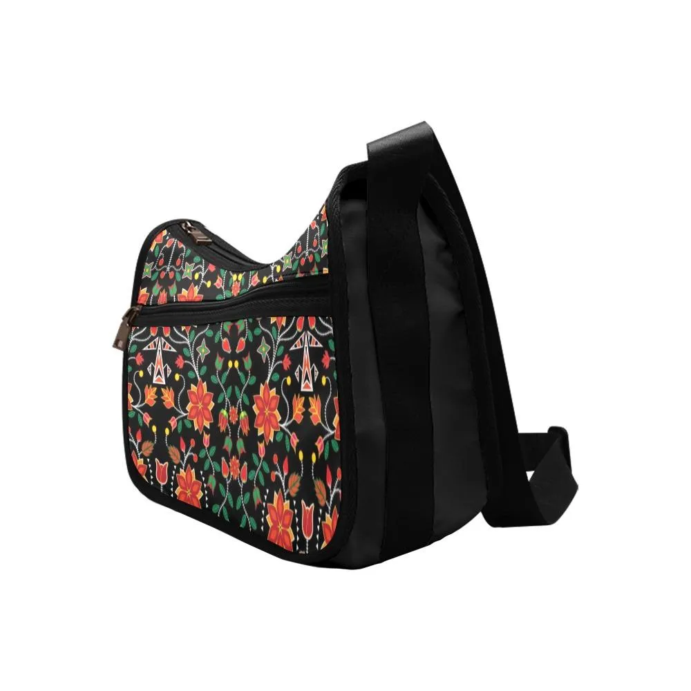 Floral Beadwork Six Bands Crossbody Bags