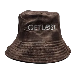 Get Lost Bucket Hat Brown Squares