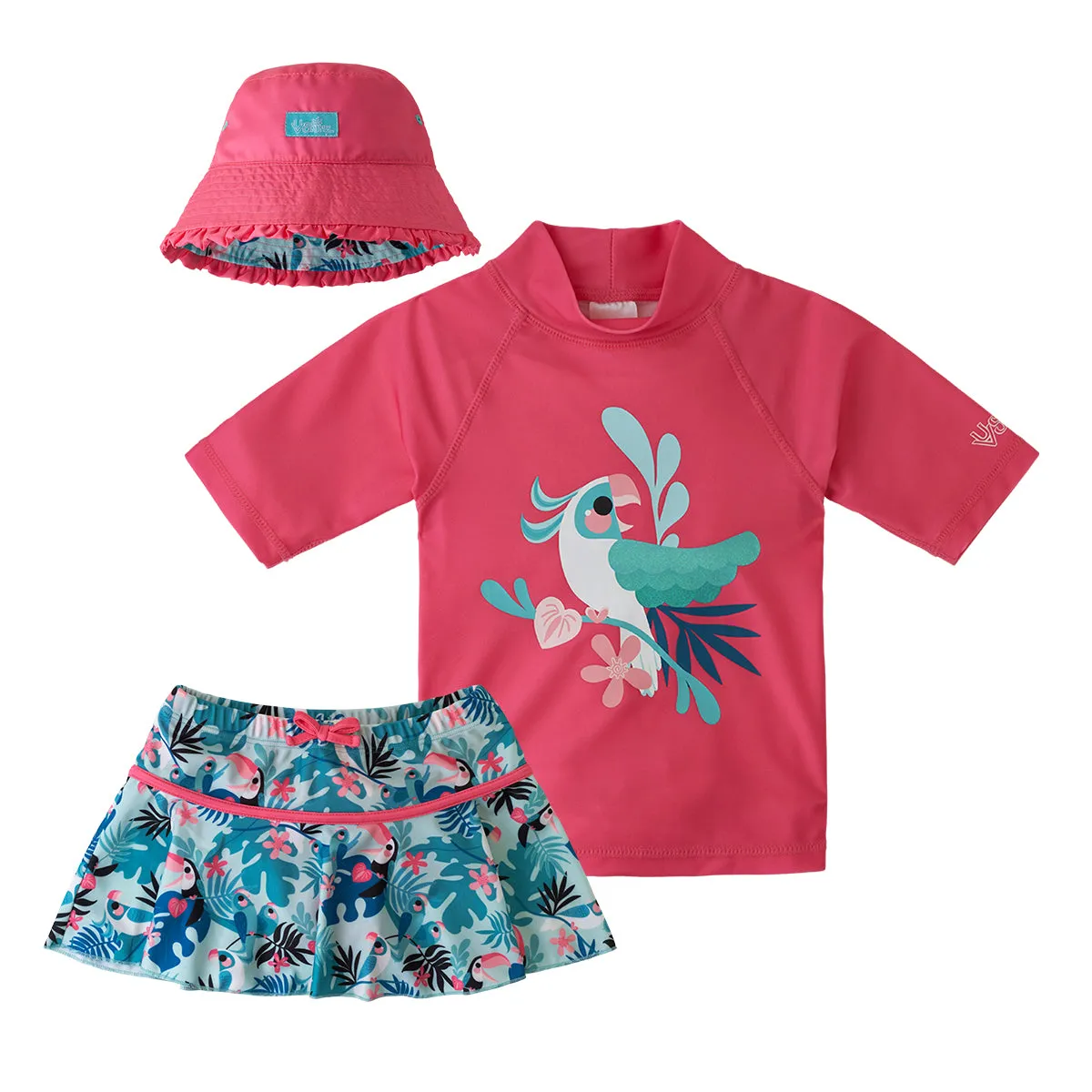 Girl's 3PC Sun & Swim Set