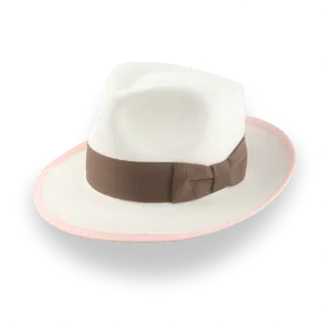 Ivory Teardrop Crown Fedora Hat in Plush Fur Felt | The Galante