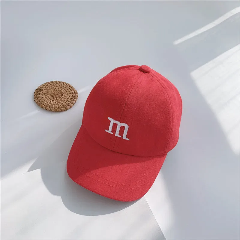 Letter embroidery children's baseball cap spring and summer girls baby summer hat handsome baby boy cute peaked cap