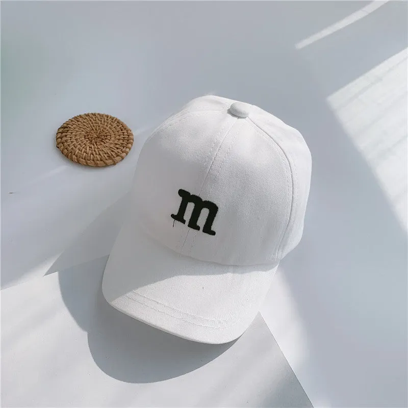 Letter embroidery children's baseball cap spring and summer girls baby summer hat handsome baby boy cute peaked cap