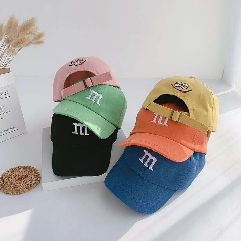 Letter embroidery children's baseball cap spring and summer girls baby summer hat handsome baby boy cute peaked cap