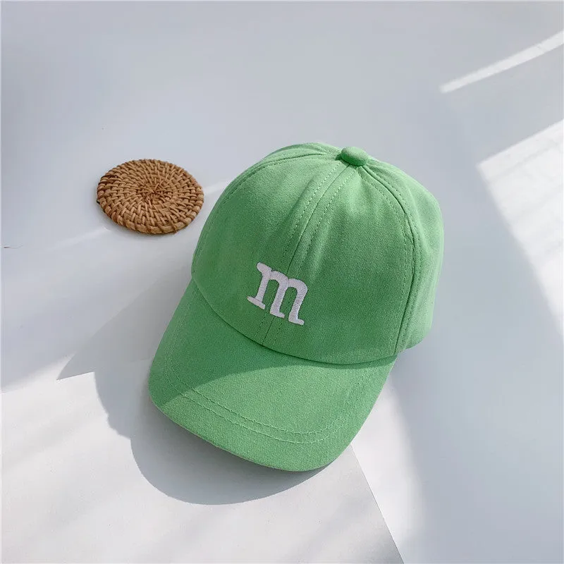 Letter embroidery children's baseball cap spring and summer girls baby summer hat handsome baby boy cute peaked cap