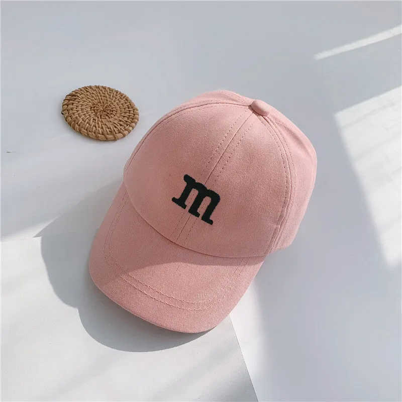 Letter embroidery children's baseball cap spring and summer girls baby summer hat handsome baby boy cute peaked cap