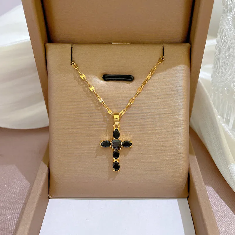 Micro-inlaid Light Luxury Zircon Cross Exquisite