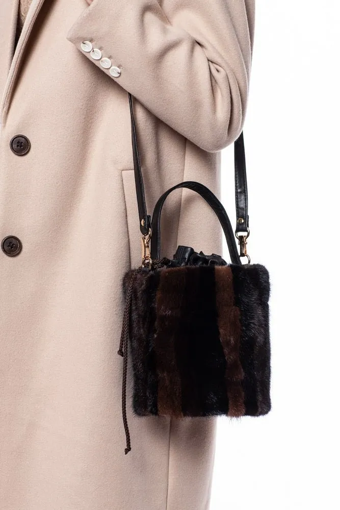 Mink Fur Cylinder Handbag